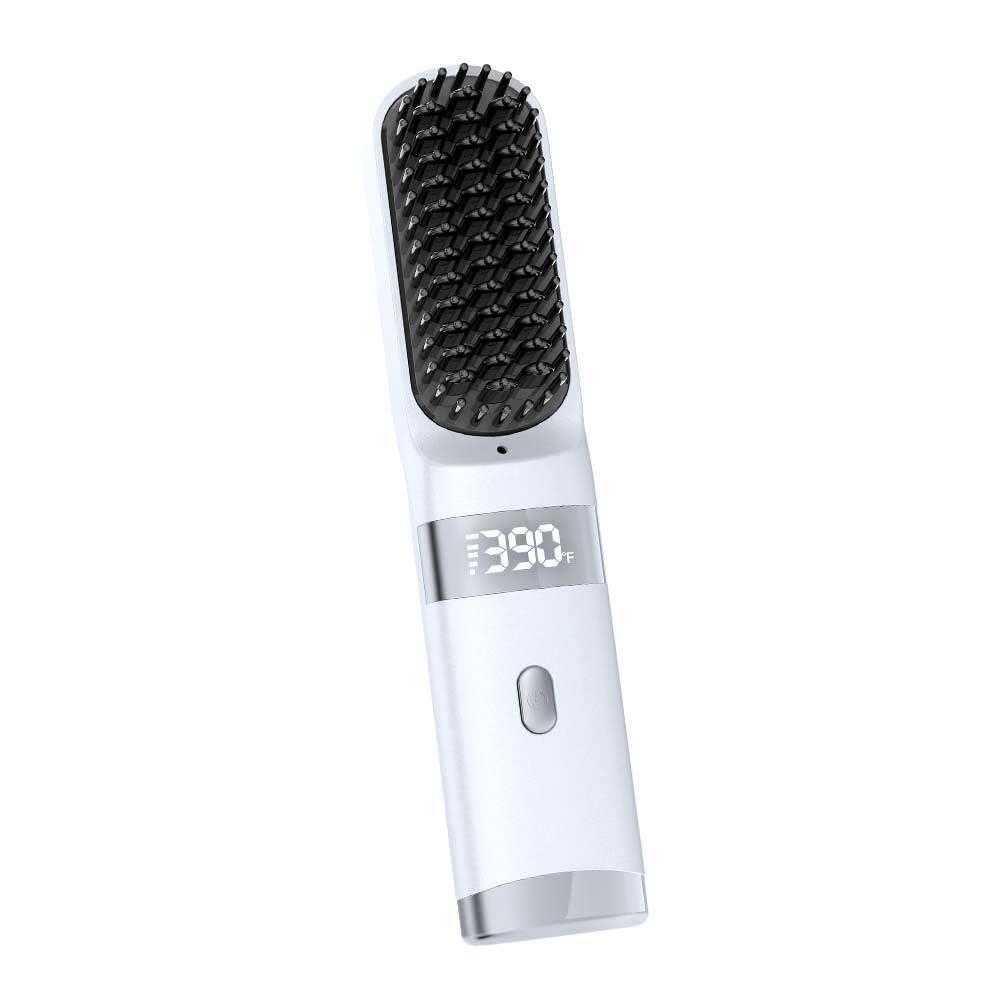 Cordless USB-C Hair Straightener Brush FastHeat (Black)