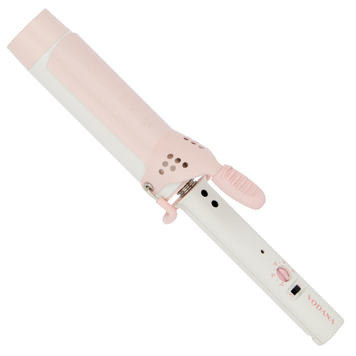 VODANA Professional GlamWave Ceramic Curling Iron, Long-Lasting Natural Curls, Instant Heat, Hair Curler, Curling Wand, Available in USA (1.4 inch, White)