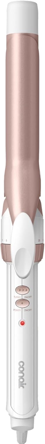 Conair Curling Iron, Double Ceramic, 1" Barrel, White/Rose Gold
