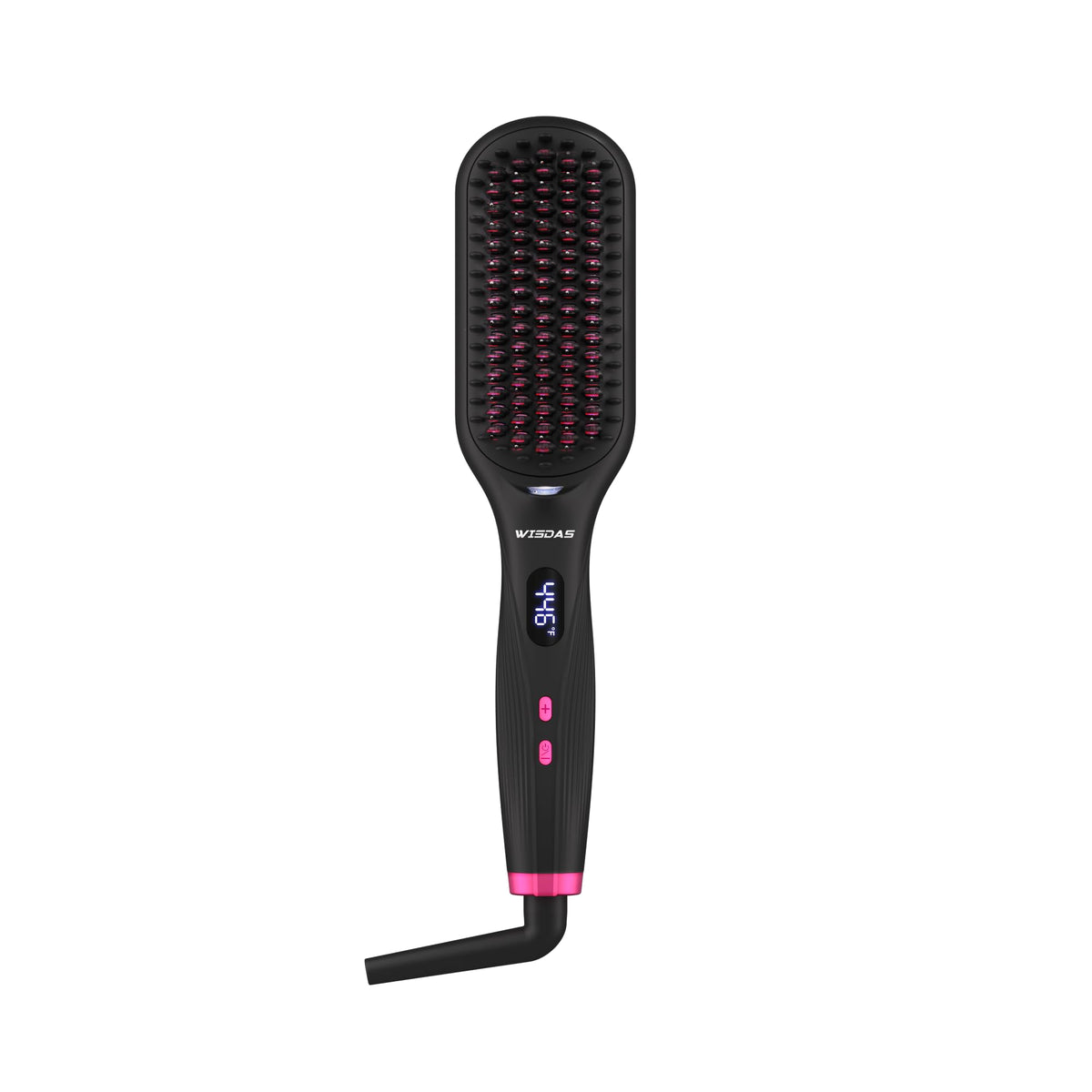 Hair Straightener Brush, Ionic, Dual Voltage, 11 Heat Settings (Gray)