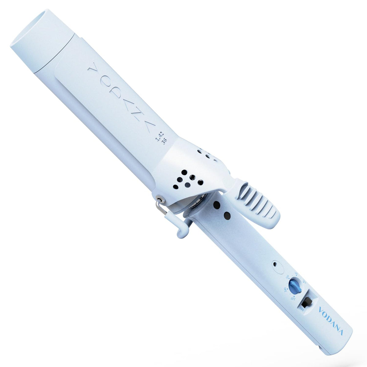 VODANA Professional GlamWave Ceramic Curling Iron, Long-Lasting Natural Curls, Instant Heat, Hair Curler, Curling Wand, Available in USA (1.4 inch, White)