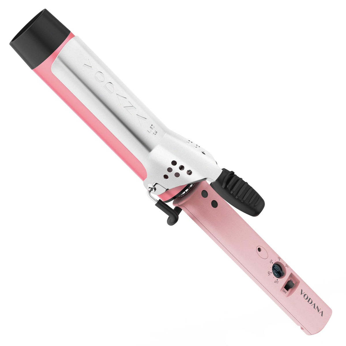 VODANA Professional GlamWave Ceramic Curling Iron, Long-Lasting Natural Curls, Instant Heat, Hair Curler, Curling Wand, Available in USA (1.4 inch, White)