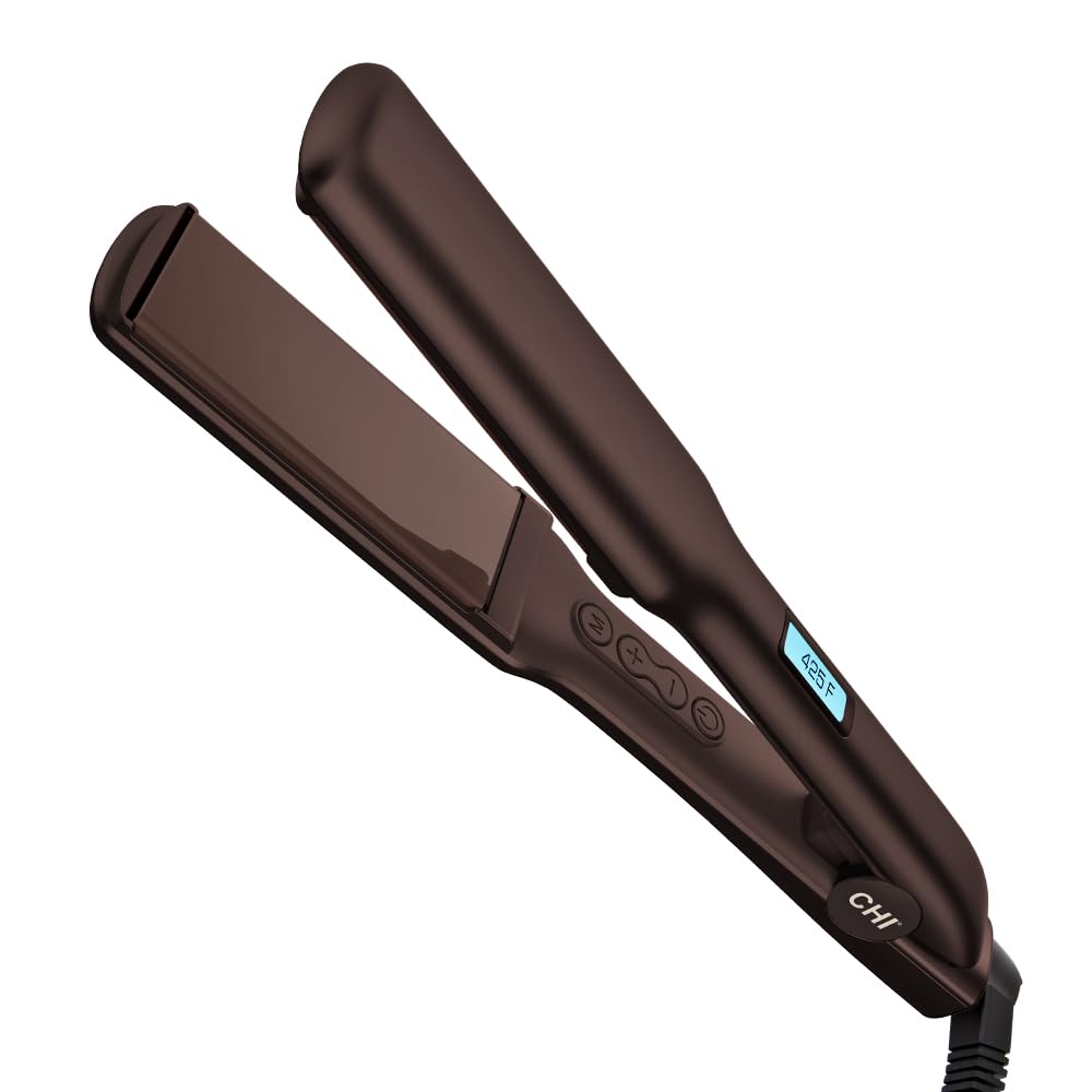 CHI Ceramic Curling Iron & 44 Iron Guard (2 Oz), 1.25", Chocolate