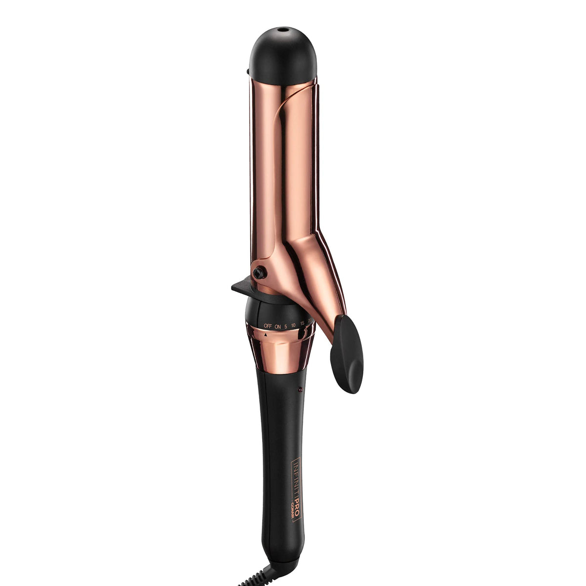 INFINITIPRO BY CONAIR Rose Gold Titanium 1 1/4-Inch Curling Iron, 1 ¼ inch barrel produces loose curls – for use on medium and long hair