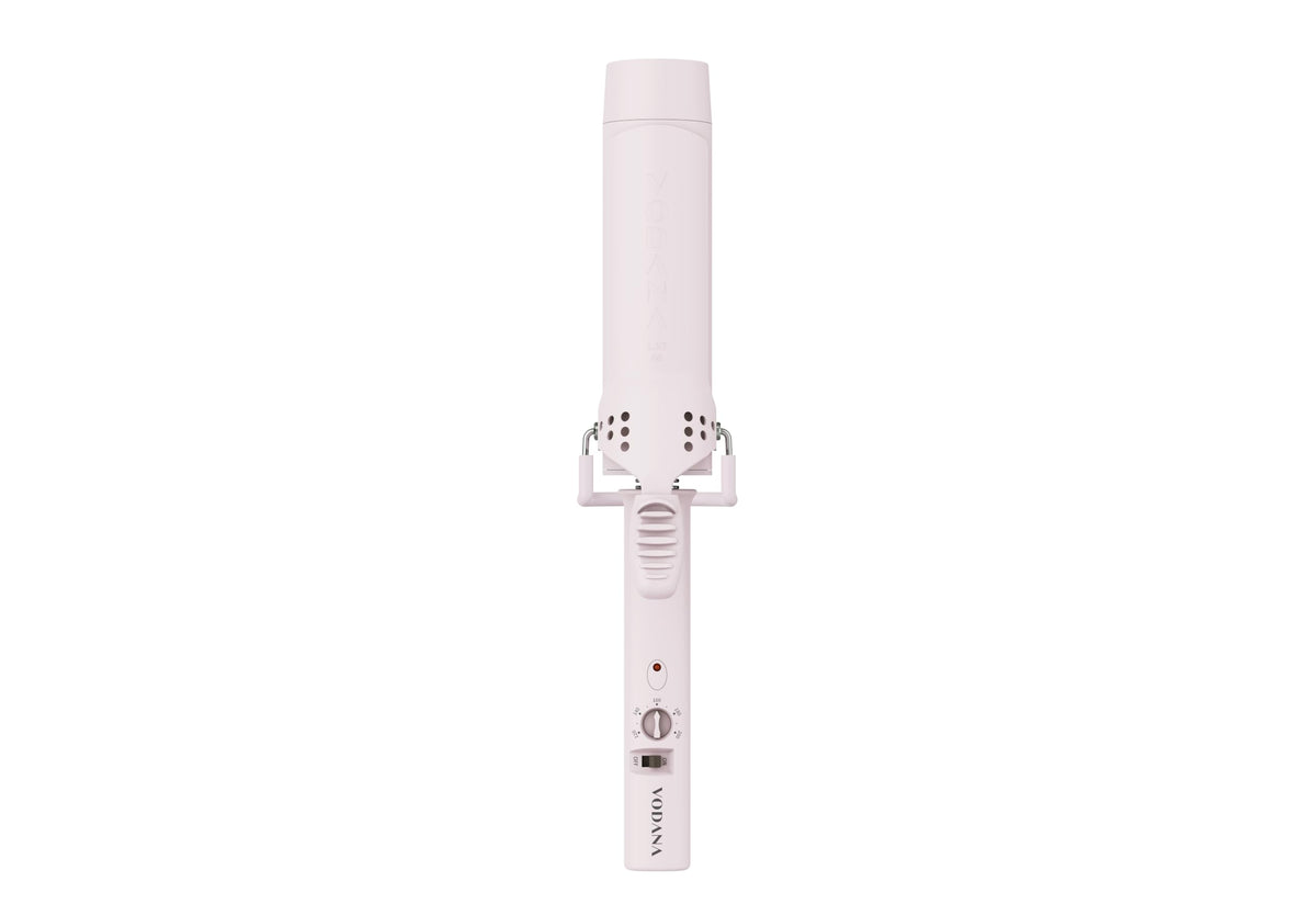 VODANA Professional GlamWave Ceramic Curling Iron, Long-Lasting Natural Curls, Instant Heat, Hair Curler, Curling Wand, Available in USA (1.4 inch, White)