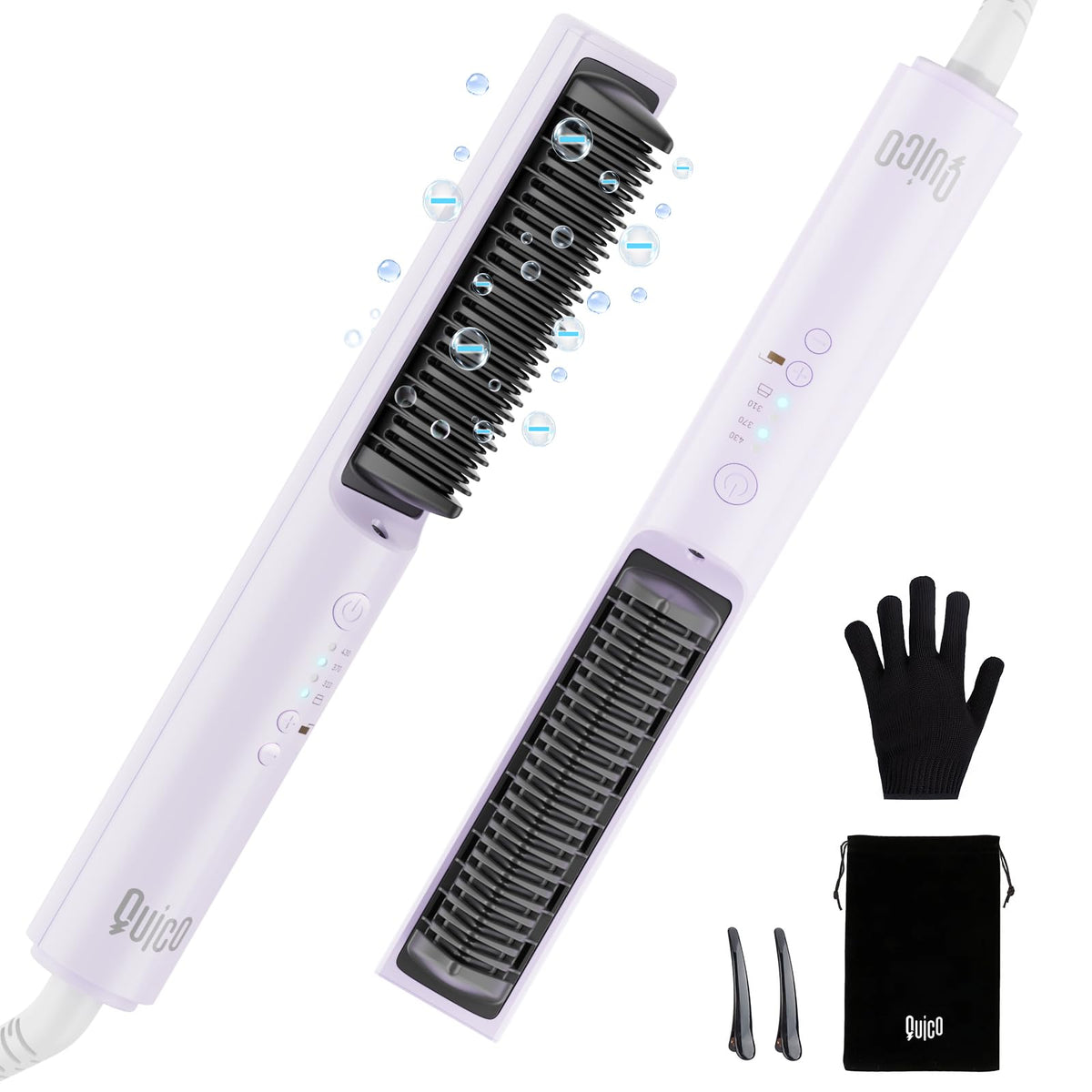 Quico Hair Straightener Brush, 100-240V Dual Voltage Straightener Brush
