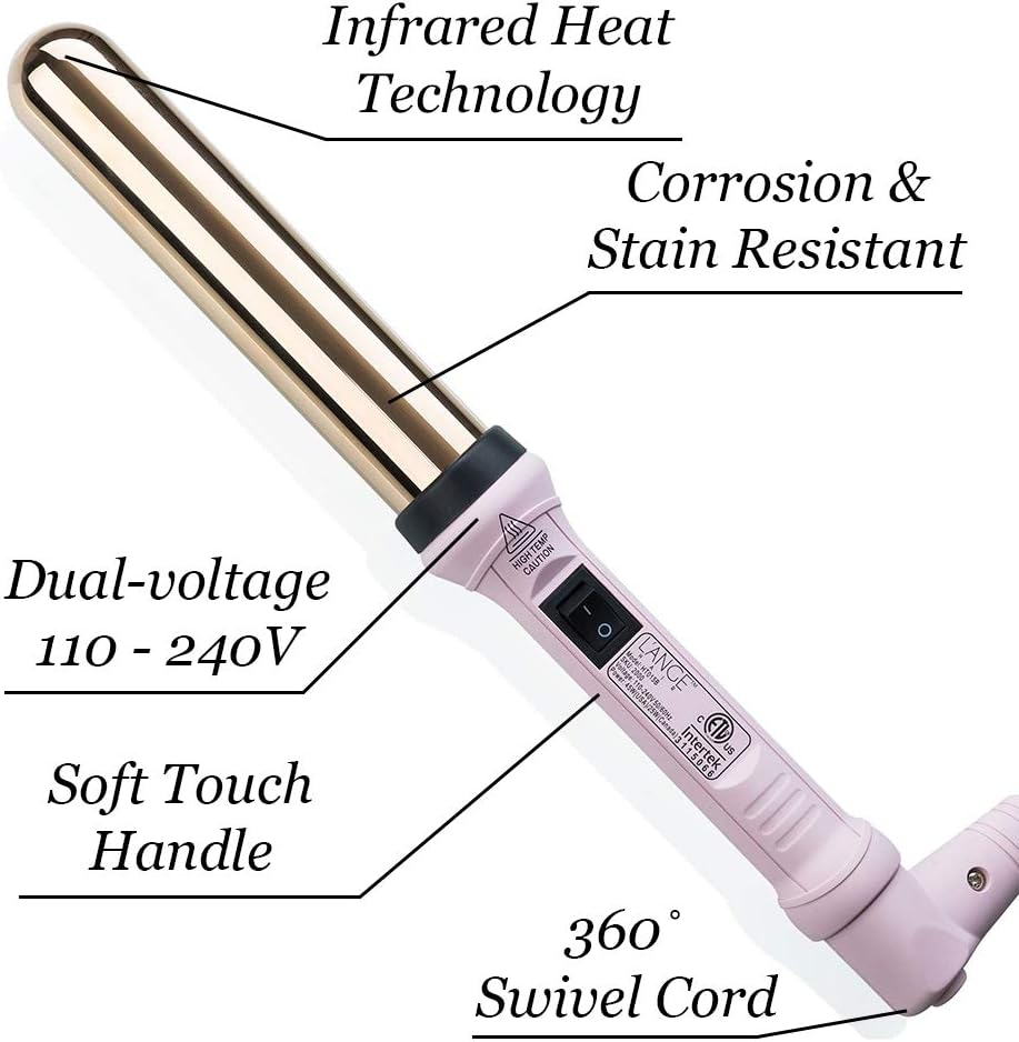 L'ANGE HAIR Ondulé 32 MM Titanium Curling Wand | Professional Hot Tools Curling Iron 1.25 Inch | Salon Hair Styling Wands for Beach Waves | Best Hair Curler Wand for Frizz-Free, Lasting Curls