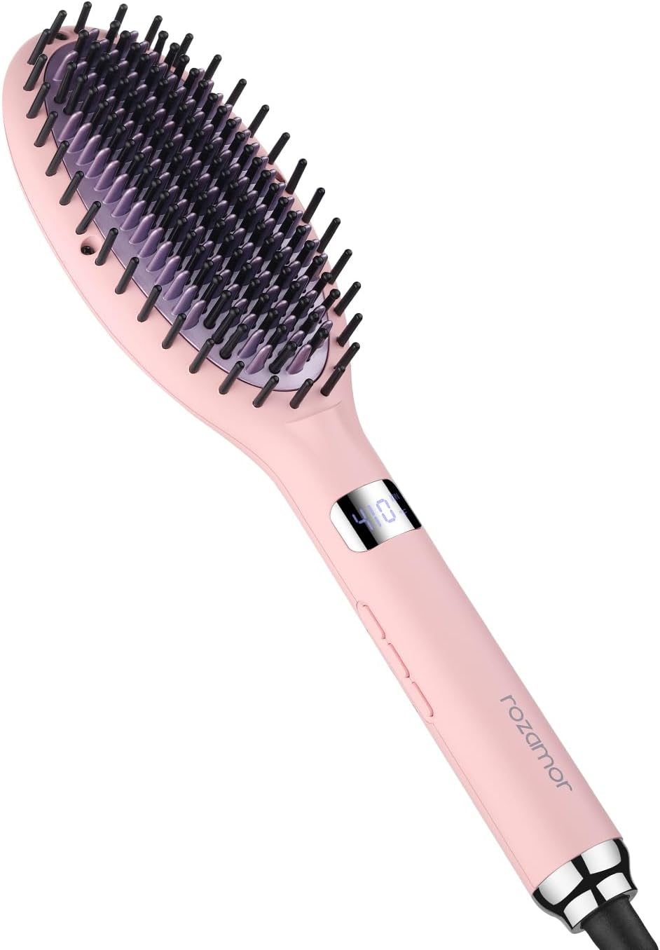 Rozamor Ionic Hair Straightener Brush, Ceramic Straightening Brush with LCD