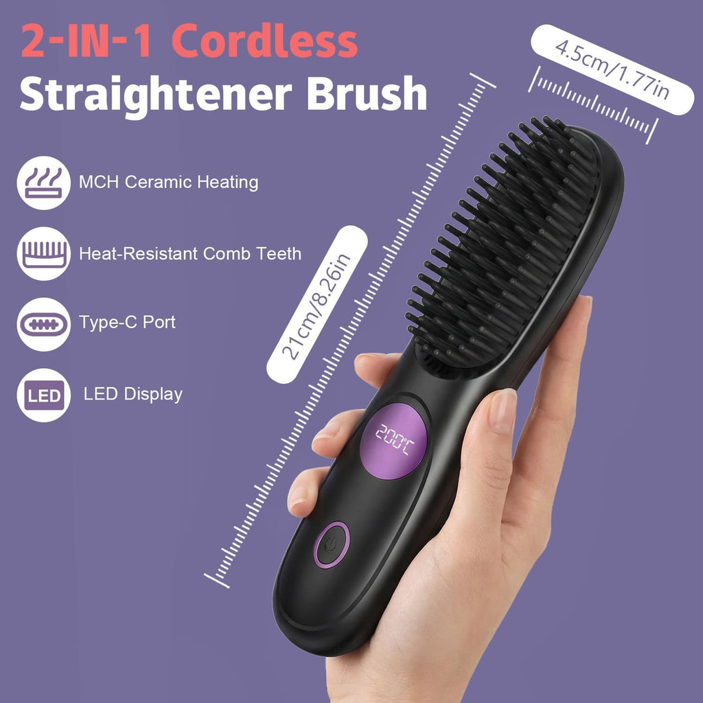 Go Brush Pro, 2026 Upgraded Cordless Hair Straightener