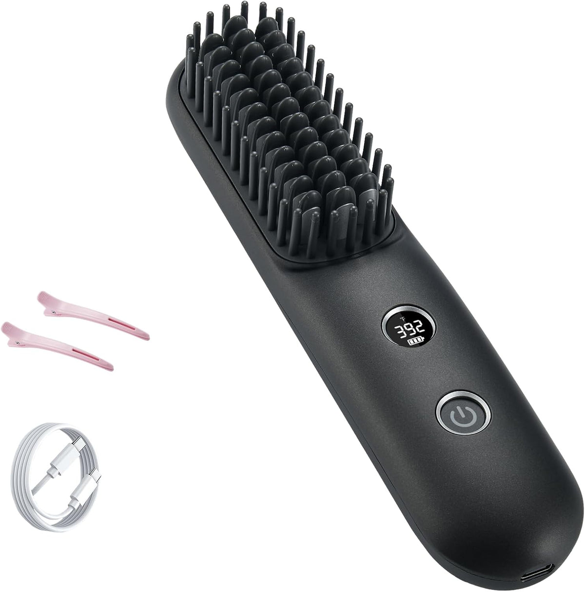 STUDLLY LCD Screen Cordless Hair Straightener & Curler 2 in 1, Black
