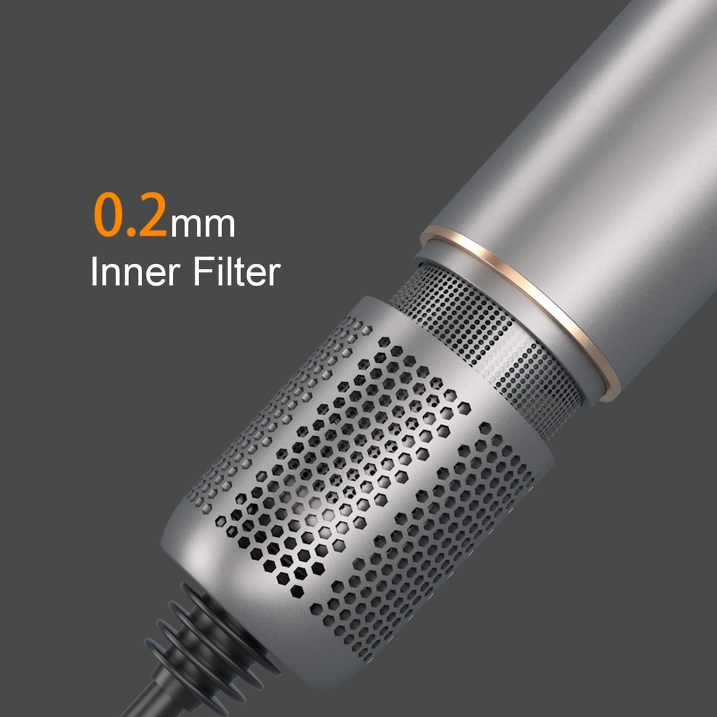 Hair Dryer - 110000 RPM High-Speed Brushless Motor Negative Ionic Blow Dryer for Fast Drying, Low Noise Thermo-Control Hair Dryer with Magnetic Nozzle, Gold Silver