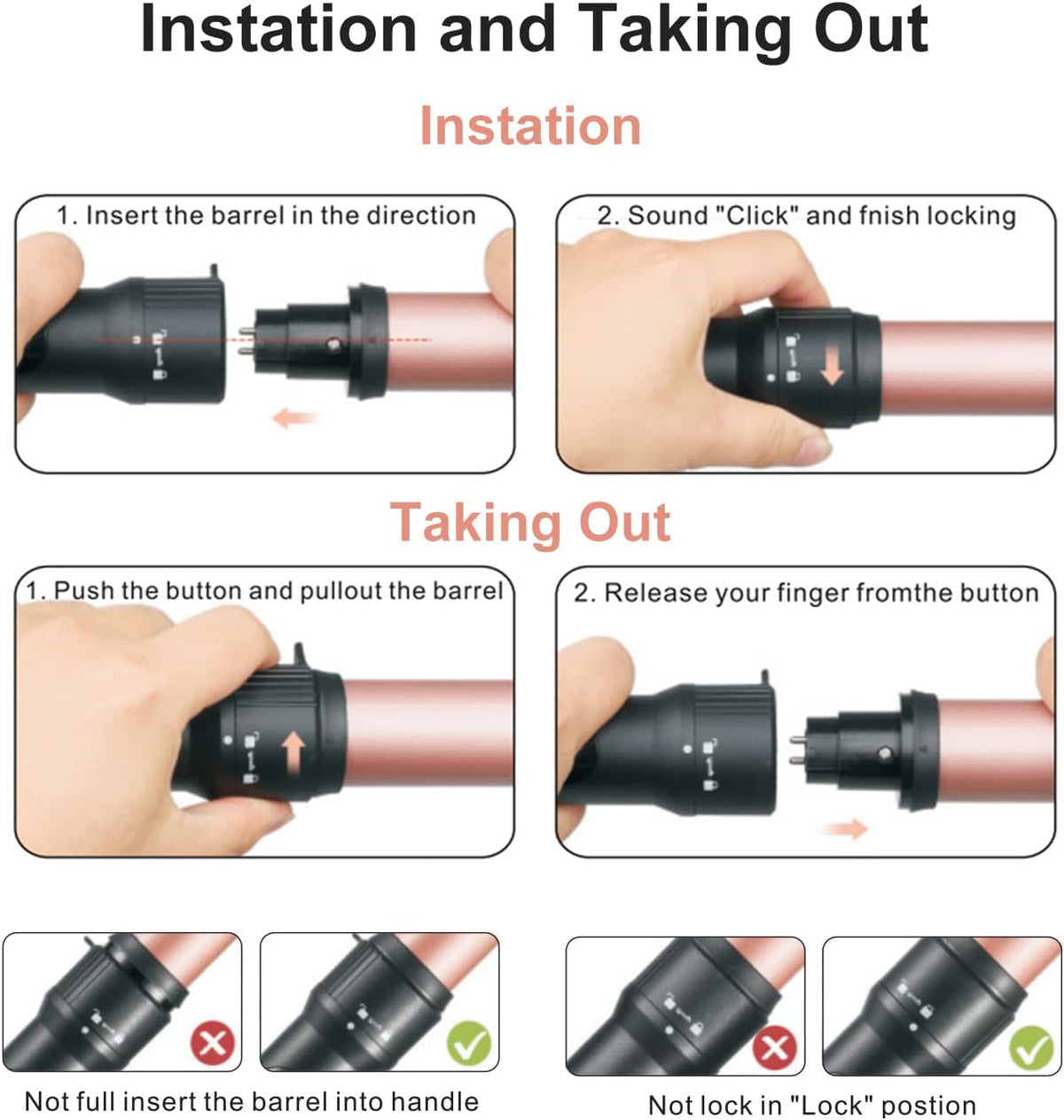 JAETON Curling Iron Wand Set 3 in 1 with 0.35"-1.25" Ceramic Barrels