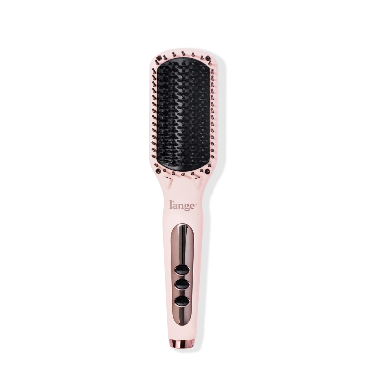 L'ANGE HAIR Le Vite Straightening Brush | Heated Hair Tool for Smoother, Frizz-Controlled Look | Dual-Voltage Hot Brush Straightener for Effortless Styling & Shine | Ceramic Standard Size (Blush)