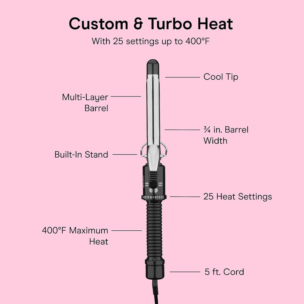 Conair Curling Iron, Short to Medium Hair, 3/4-in. Barrel, Black/Silver