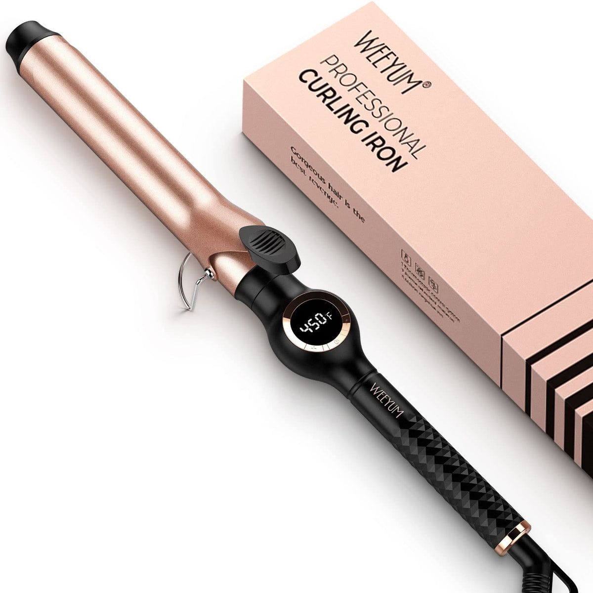Large Curling Iron 2 Inch, Hair Curling Wand 2 Inch, Dual Voltage, Black
