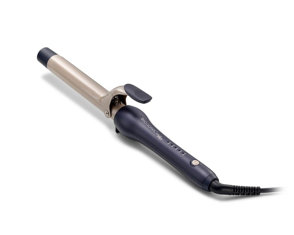 Bio Ionic GoldPro 1" or 1.25” Curling Iron, Blue, Moisturizing Heat & 24K Gold MX, New & Improved 15% Longer Barrel Ceramic Curling Iron, Adjustable Heat, Versatile Curling Wand for Long-Lasting Curls