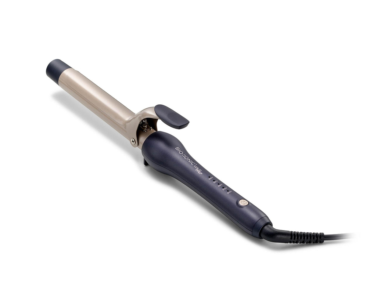 Bio Ionic GoldPro 1" or 1.25” Curling Iron, Blue, Moisturizing Heat & 24K Gold MX, New & Improved 15% Longer Barrel Ceramic Curling Iron, Adjustable Heat, Versatile Curling Wand for Long-Lasting Curls