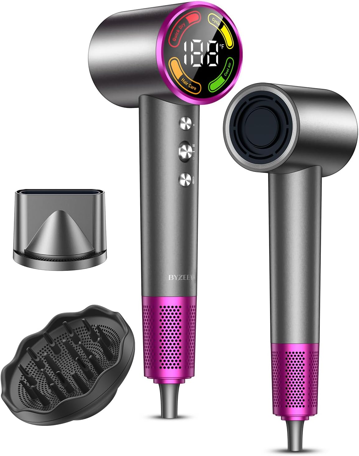 High-Speed Hair Dryer with Diffuser, Ionic Blow Dryer, Gray