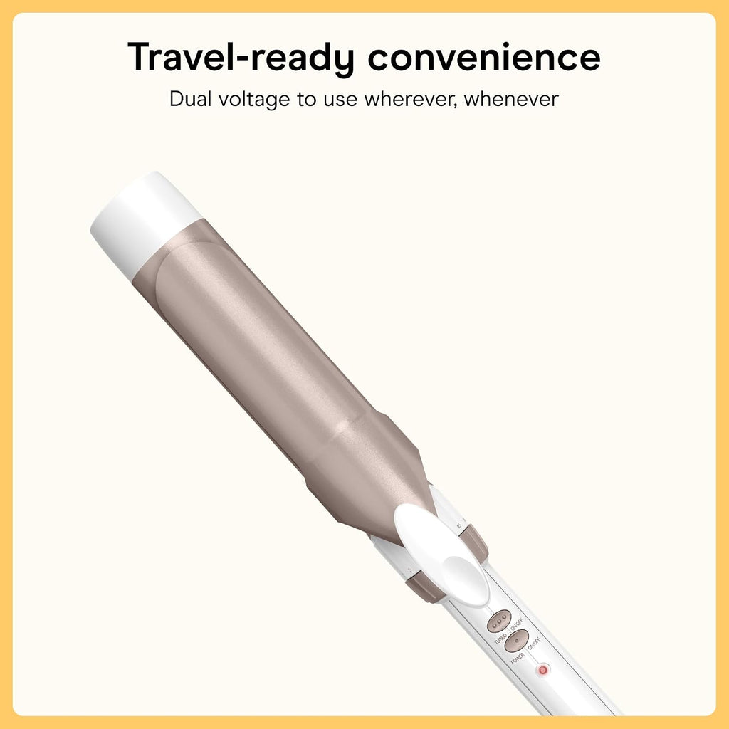 Conair Curling Iron, Double Ceramic, 1 1/2" Barrel, White/Rose Gold