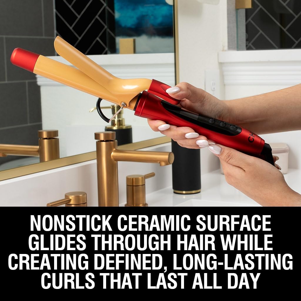 CHI Air Texture Fire Red Ceramic Curl Iron, 26 Oz
