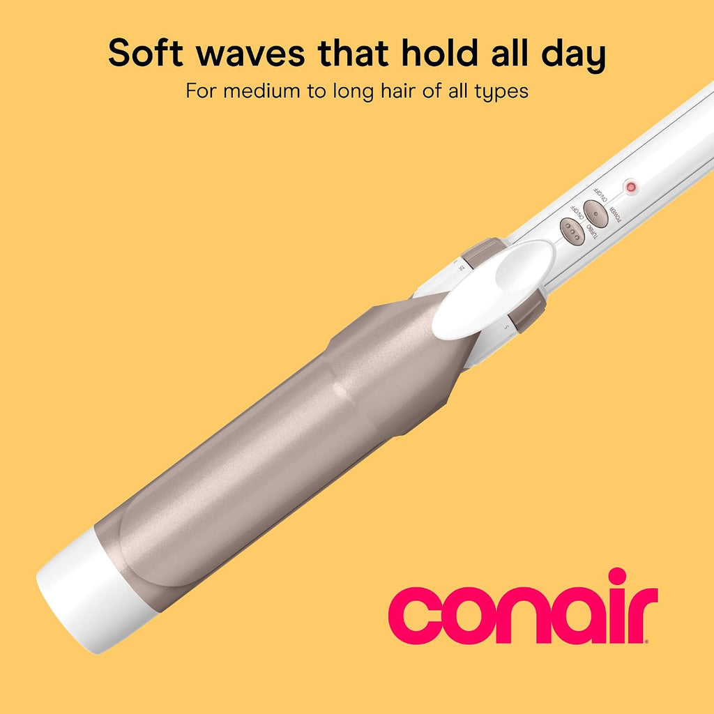 Conair Curling Iron, Double Ceramic, 1 1/2" Barrel, White/Rose Gold