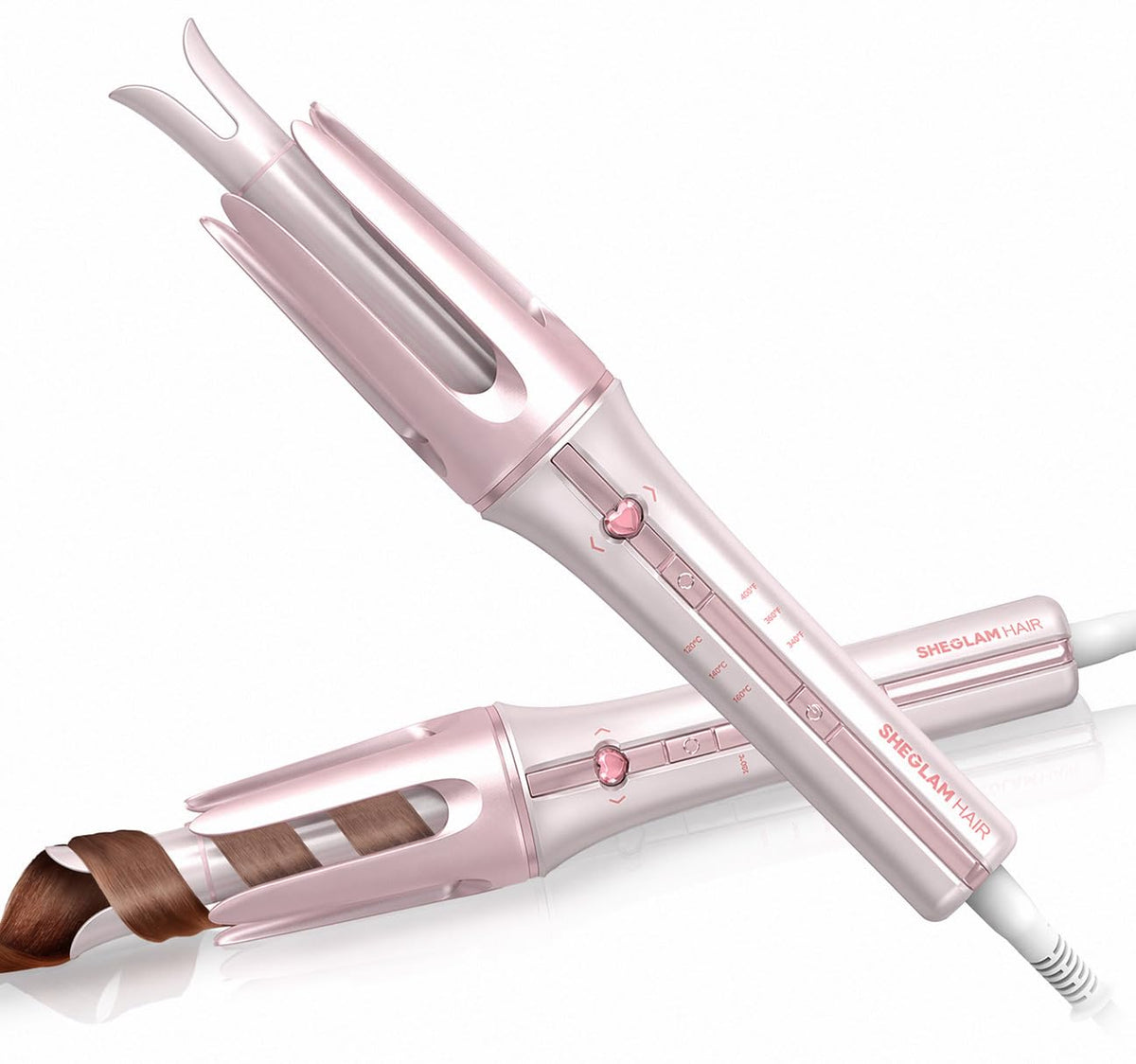 SHEGLAM Automatic Curling Iron 1 1/4 inch with 3 Temperatures Fast Heating, 2-Way Rotation, Anti-Scald, Anti-Tangle Rotating, Automatic Shut-Off for Hair Styling