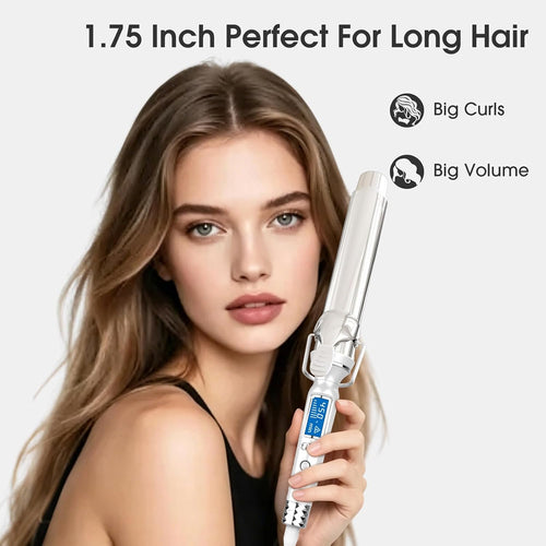 BANGMENG 1.75 Inch Large Curling Iron, Extra Long Barrel for Long Hair