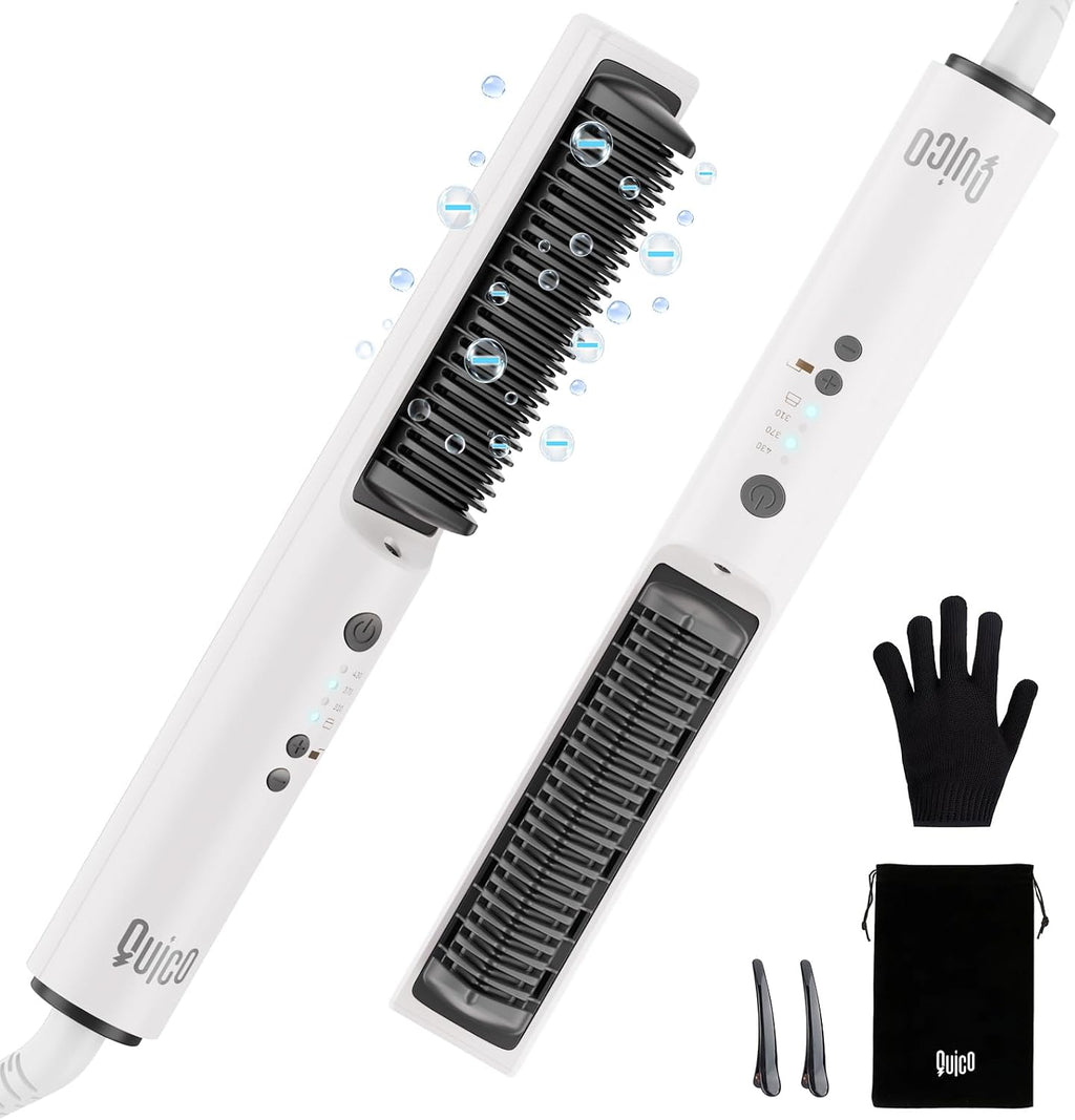 Quico Hair Straightener Brush, 100-240V Dual Voltage Straightener Brush
