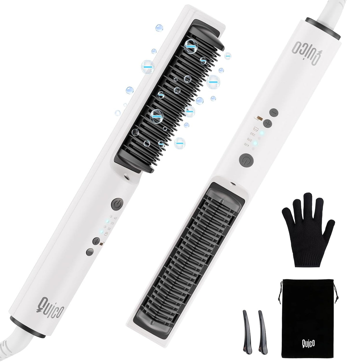 Quico Hair Straightener Brush, 100-240V Dual Voltage Straightener Brush