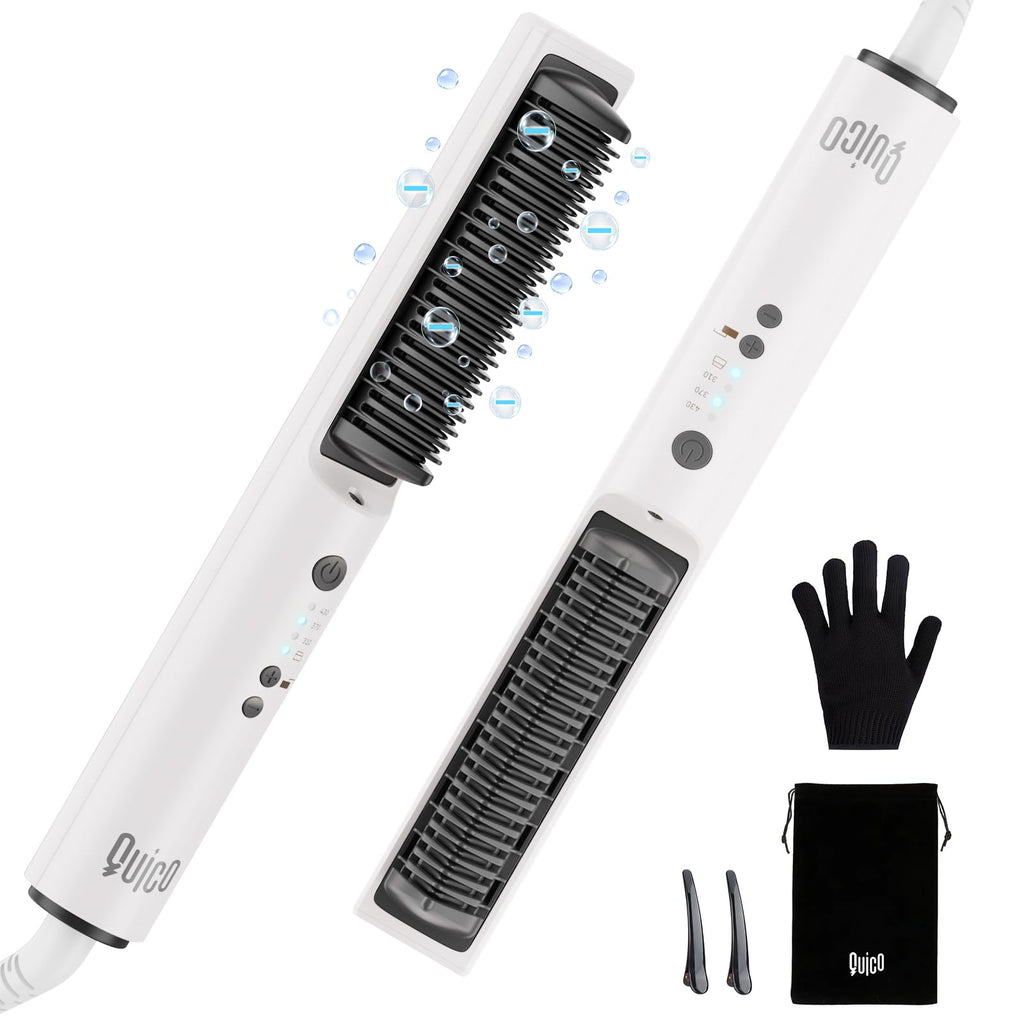 Quico Hair Straightener Brush, 100-240V Dual Voltage Straightener Brush
