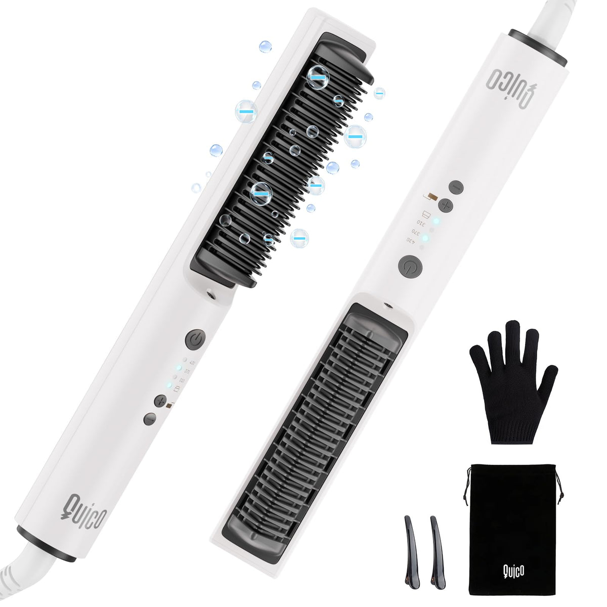 Quico Hair Straightener Brush, 100-240V Dual Voltage Straightener Brush