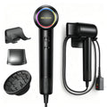 High-Speed Hair Dryer, 160,000 RPM Brushless Motor Blow Dryer with Ionic Technology, Fast Drying Lightweight Low Noise Hair Dryer, 4 Heat Modes, 2 Speeds, Diffuser & Wall Mount, Black