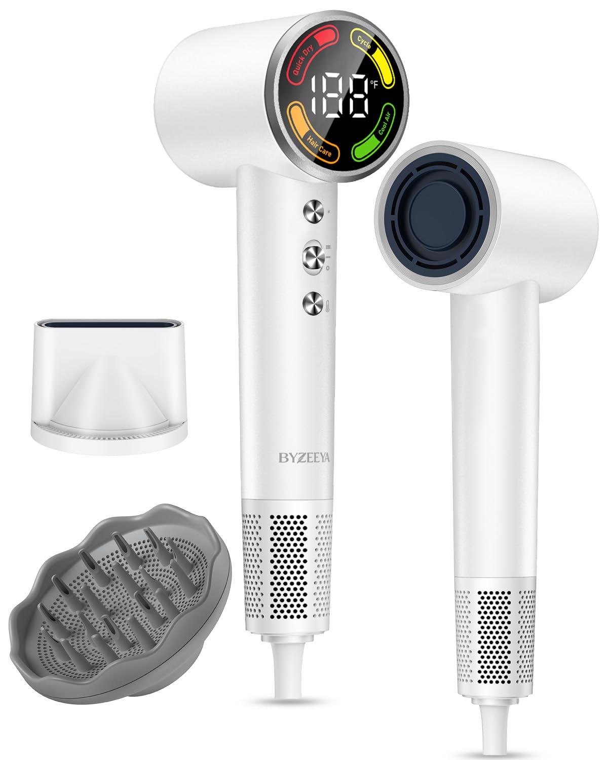 High-Speed Hair Dryer with Diffuser, Ionic Blow Dryer, Gray