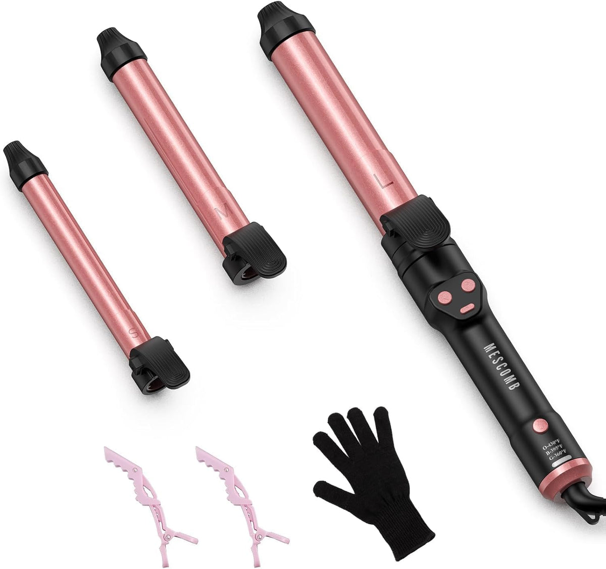 Automatic Curling Iron 1 Inch with 3-in-1 Interchangeable Barrels, Anti-Tangle Beach Waves Hair Curler Pro