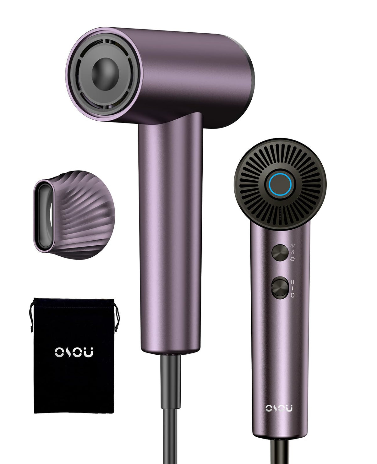 OSOU Ionic Hair Dryer, High-Speed Blow Dryer - 150,000 RPM Brushless Motor, 500 Million Negative Ions, Ultra-Light & Small, Smart Temp Control, Quiet Hairdryer for Women, Ideal for Travel, Home