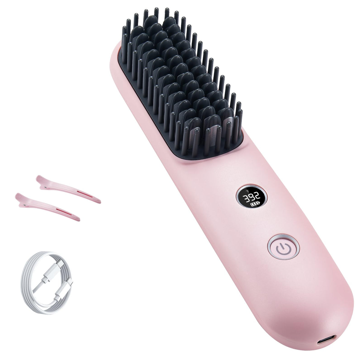 STUDLLY LCD Screen Cordless Hair Straightener & Curler 2 in 1, Black