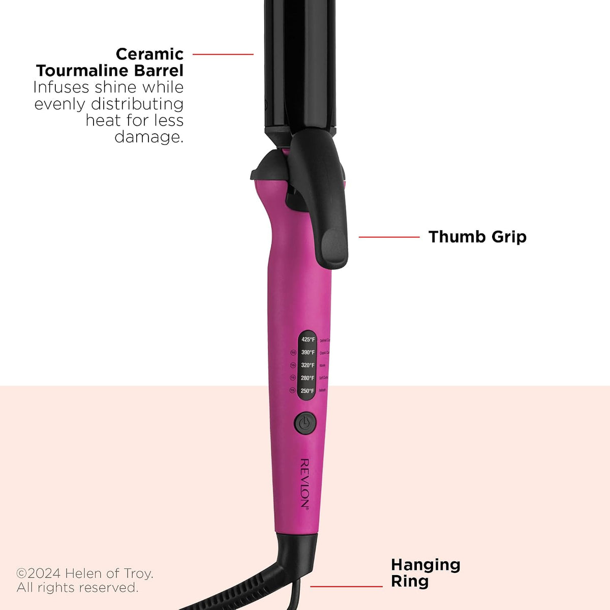 REVLON Easy Heat 1.25" Curling Iron with Extra-Long Barrel