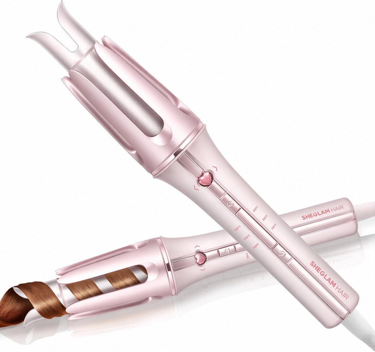 SHEGLAM Automatic Curling Iron 1 1/4 inch with 3 Temperatures Fast Heating, 2-Way Rotation, Anti-Scald, Anti-Tangle Rotating, Automatic Shut-Off for Hair Styling