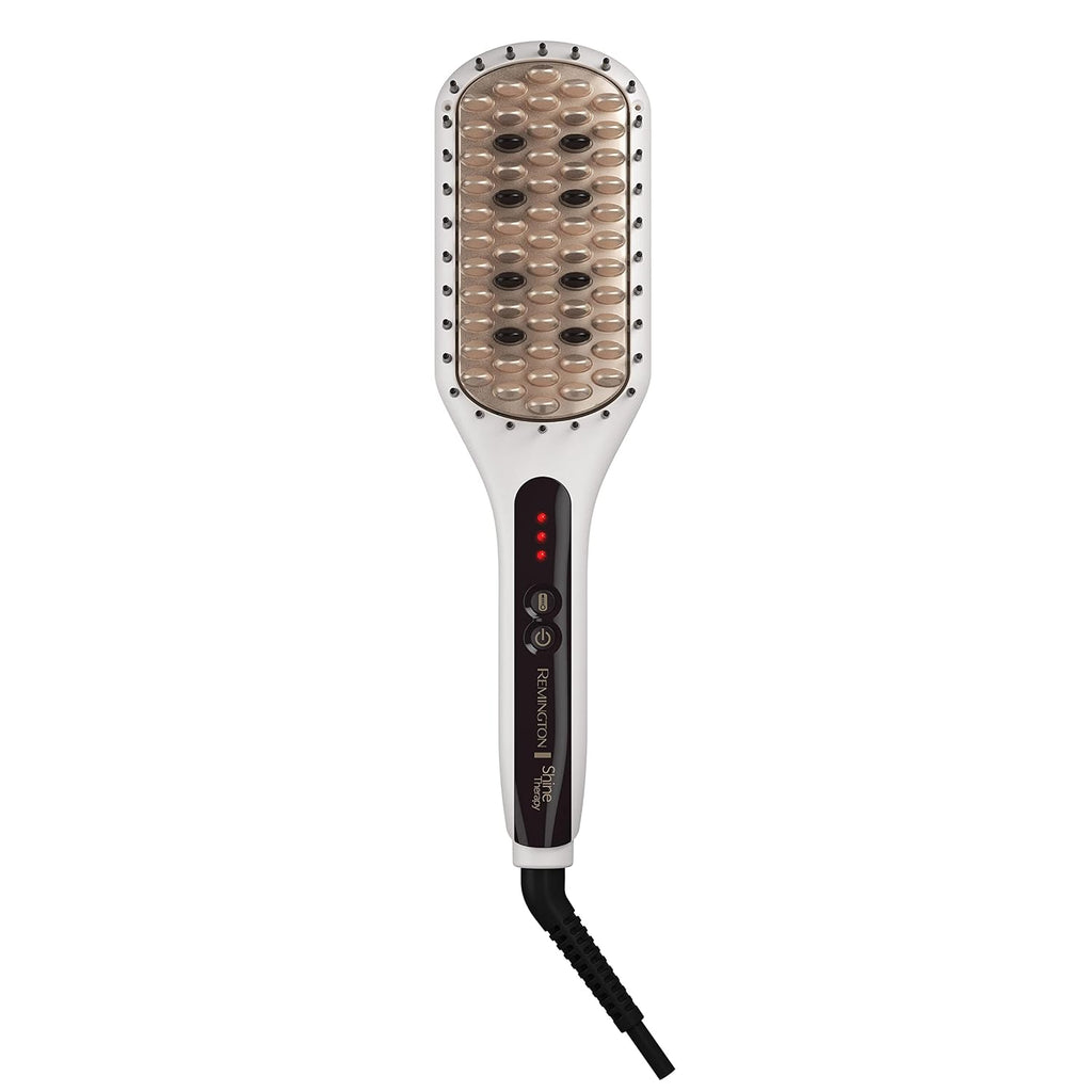 Remington Shine Therapy Hair Straightener Brush, 1 Count, Ceramic Infusion