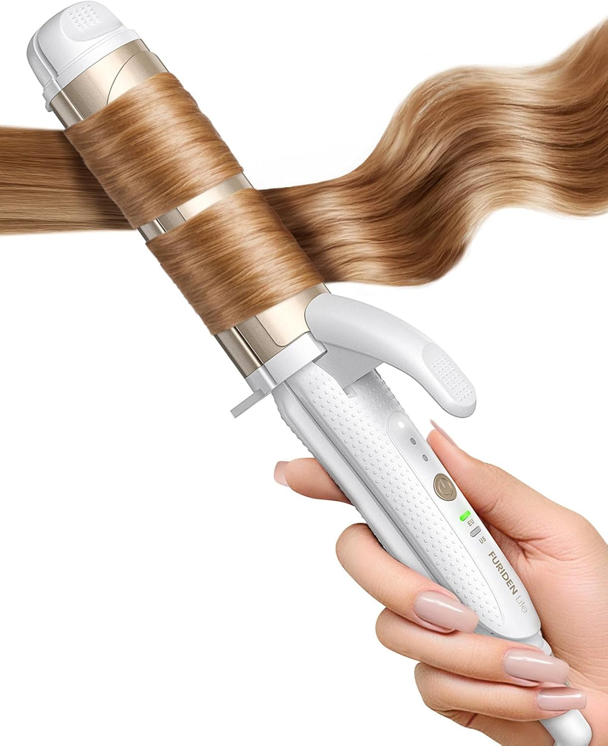 FURIDEN Lite Dual-Voltage Curling Iron, 2-in-1 Travel Combo for Carry-On