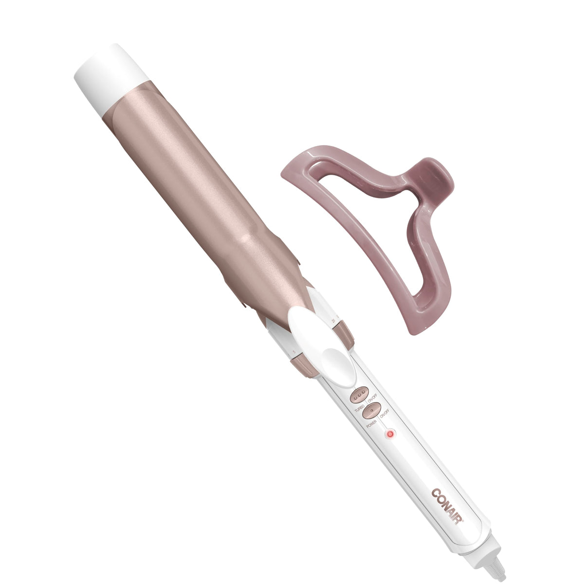 Conair Curling Iron, Double Ceramic, 1 1/2" Barrel, White/Rose Gold