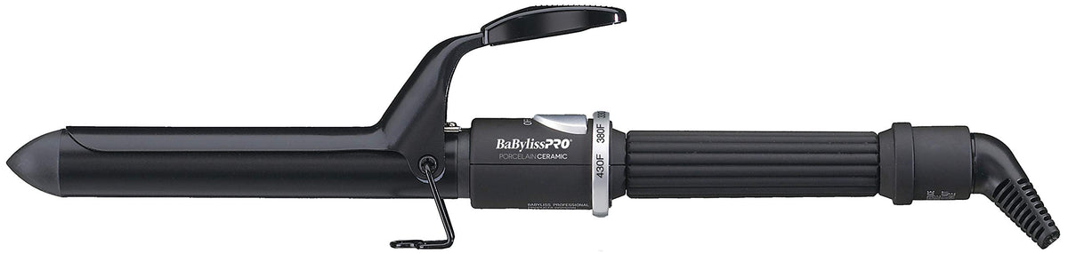 BaByliss Pro Spring Curling Iron, Porcelain Ceramic Professional For Multiple Hair Types, Reaches 430 Degrees for Loose Long Lasting Curls