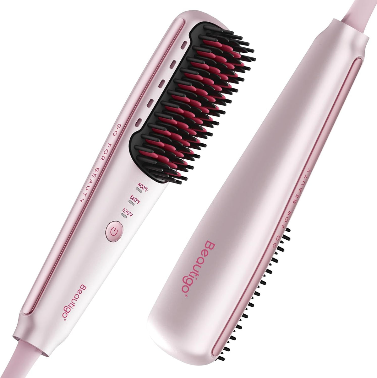 Mini Ionic Hair Straightener Brush, Rose Gold