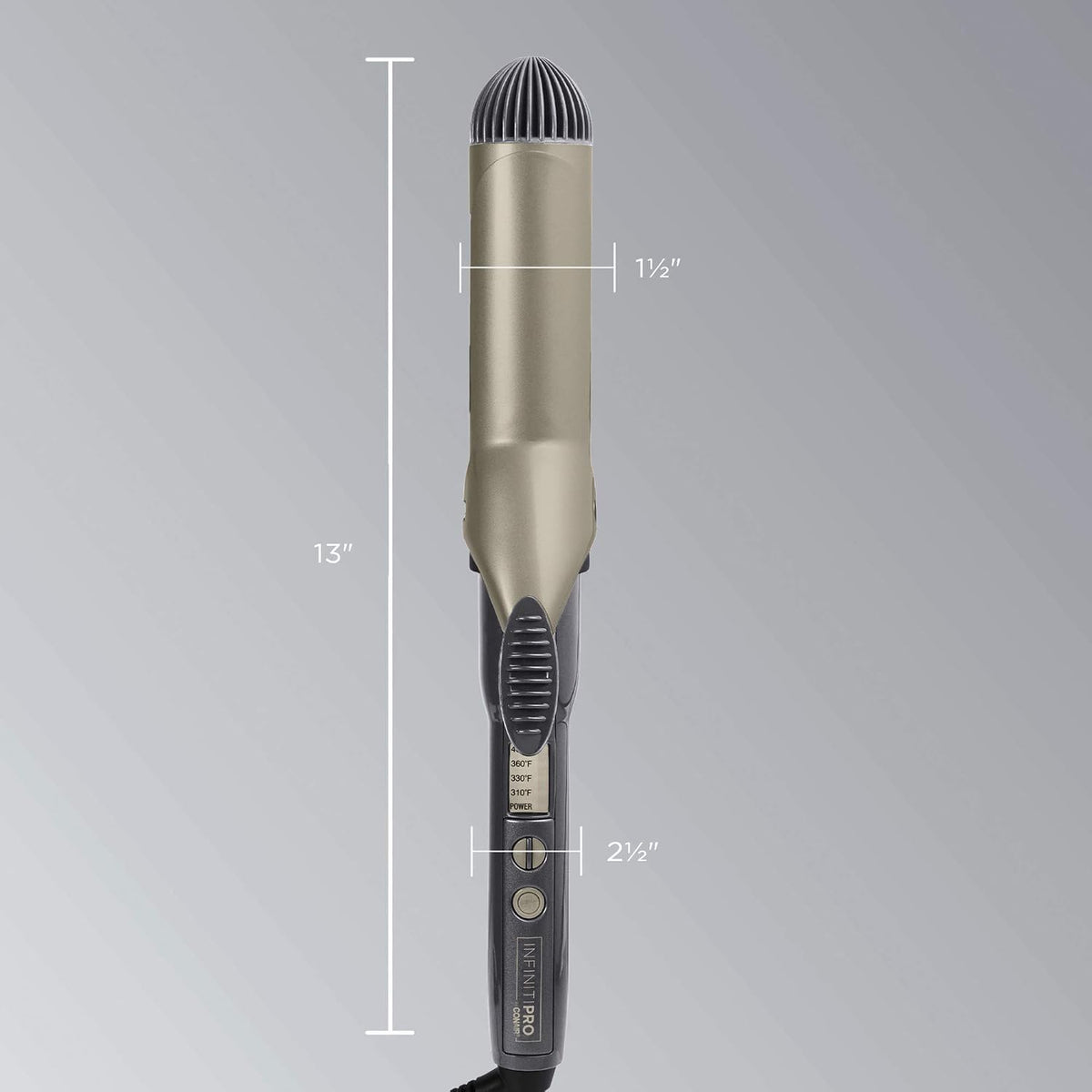 Conair INFINITIPRO Tourmaline 1 1/2-Inch Ceramic Curling Iron, 1 ½ inch barrel produces soft waves – for use on medium and long hair