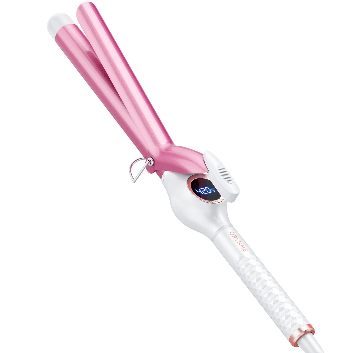 ORYNNE 1 Inch Long Barrel Digital Ceramic Curling Wand with Auto Shut Off and Dual Voltage for All Hair Types - Fast Even Heat Up