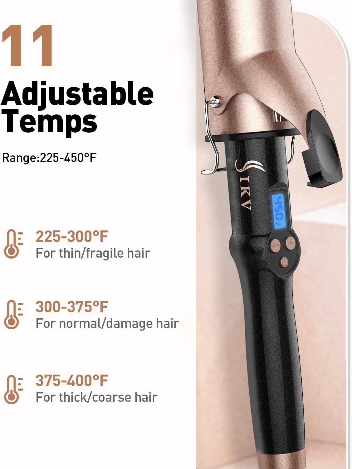 2 inch Curling Iron Extra Large Barrel for Long Hair，Create Big Curls