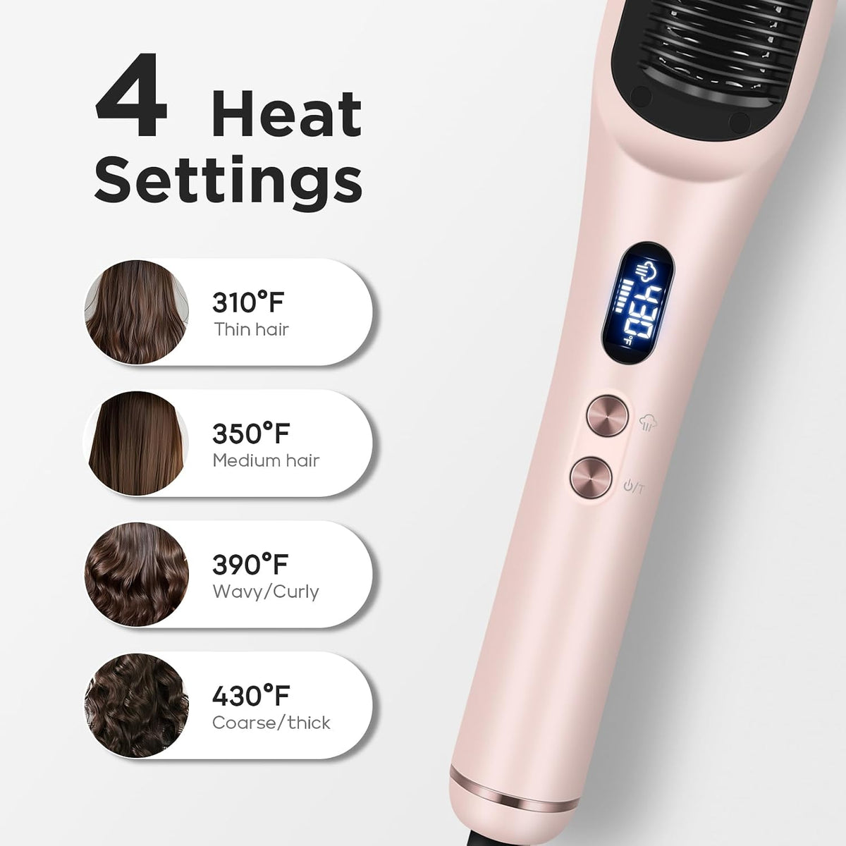 Prizm Pro Steam Hair Straightener Brush, Ionic Straightener Brush for Women