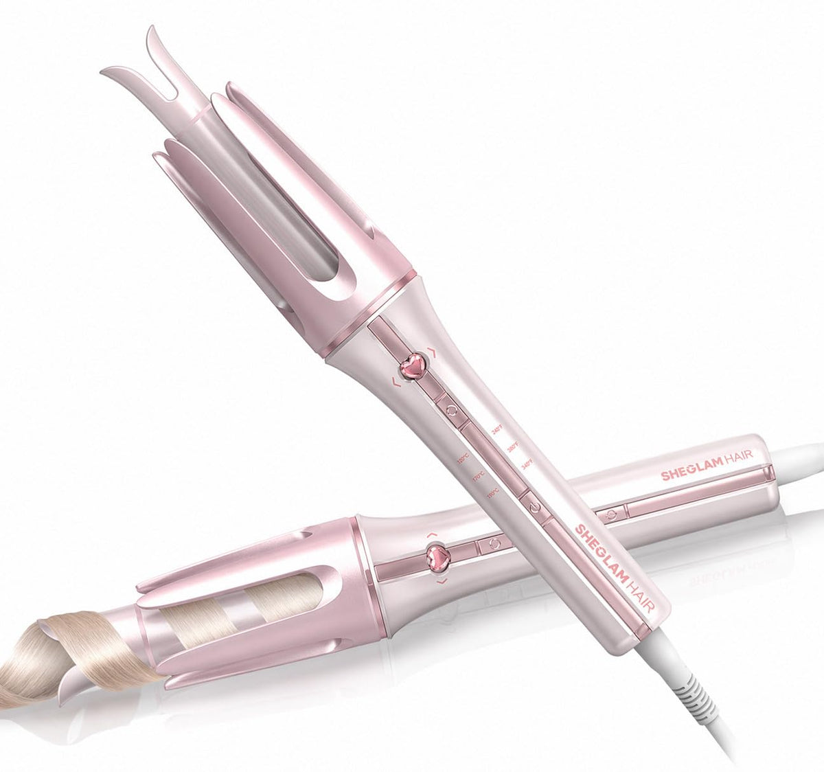 SHEGLAM Automatic Curling Iron 1 1/4 inch with 3 Temperatures Fast Heating, 2-Way Rotation, Anti-Scald, Anti-Tangle Rotating, Automatic Shut-Off for Hair Styling