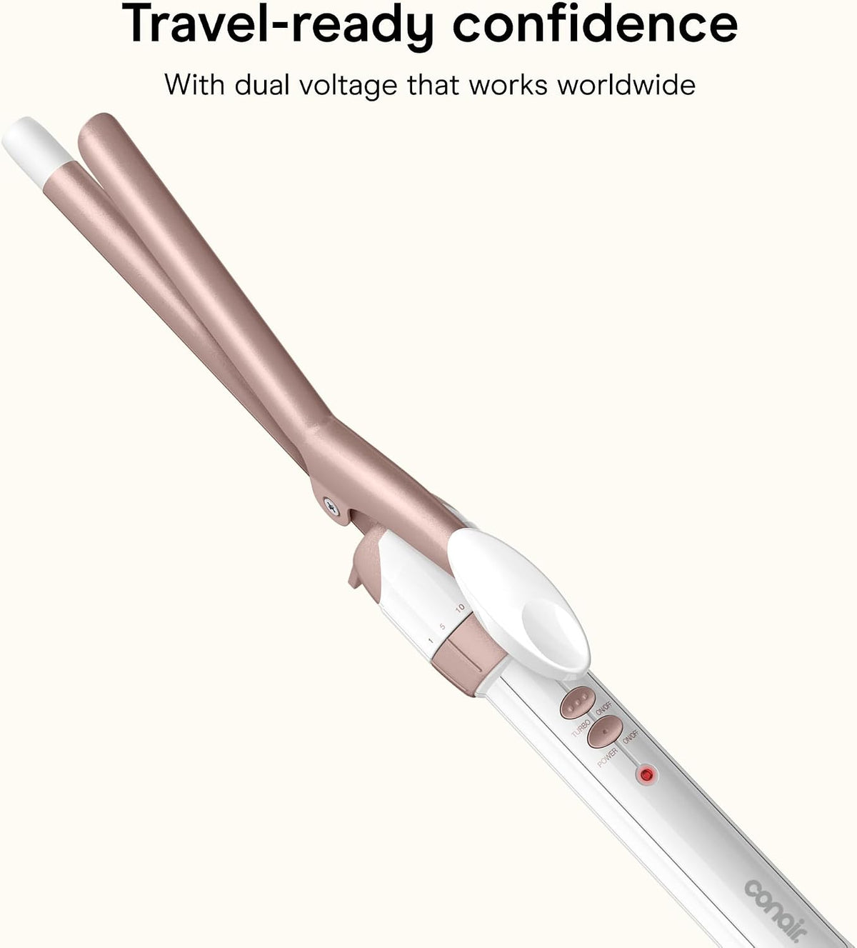 Conair Curling Iron, Double Ceramic, 1/2-in. Width, White/Rose Gold