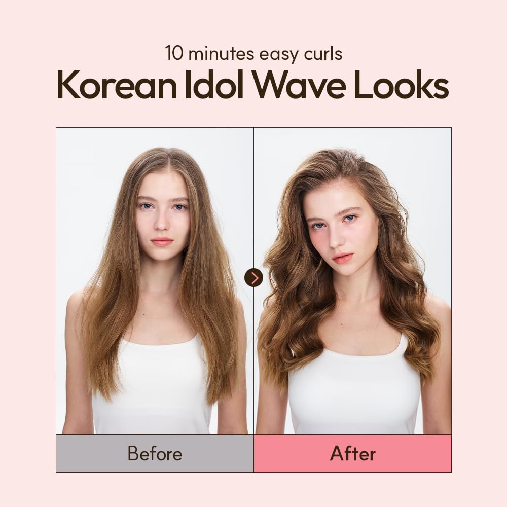VODANA Professional GlamWave Ceramic Curling Iron, Long-Lasting Natural Curls, Instant Heat, Hair Curler, Curling Wand, Available in USA (1.4 inch, White)